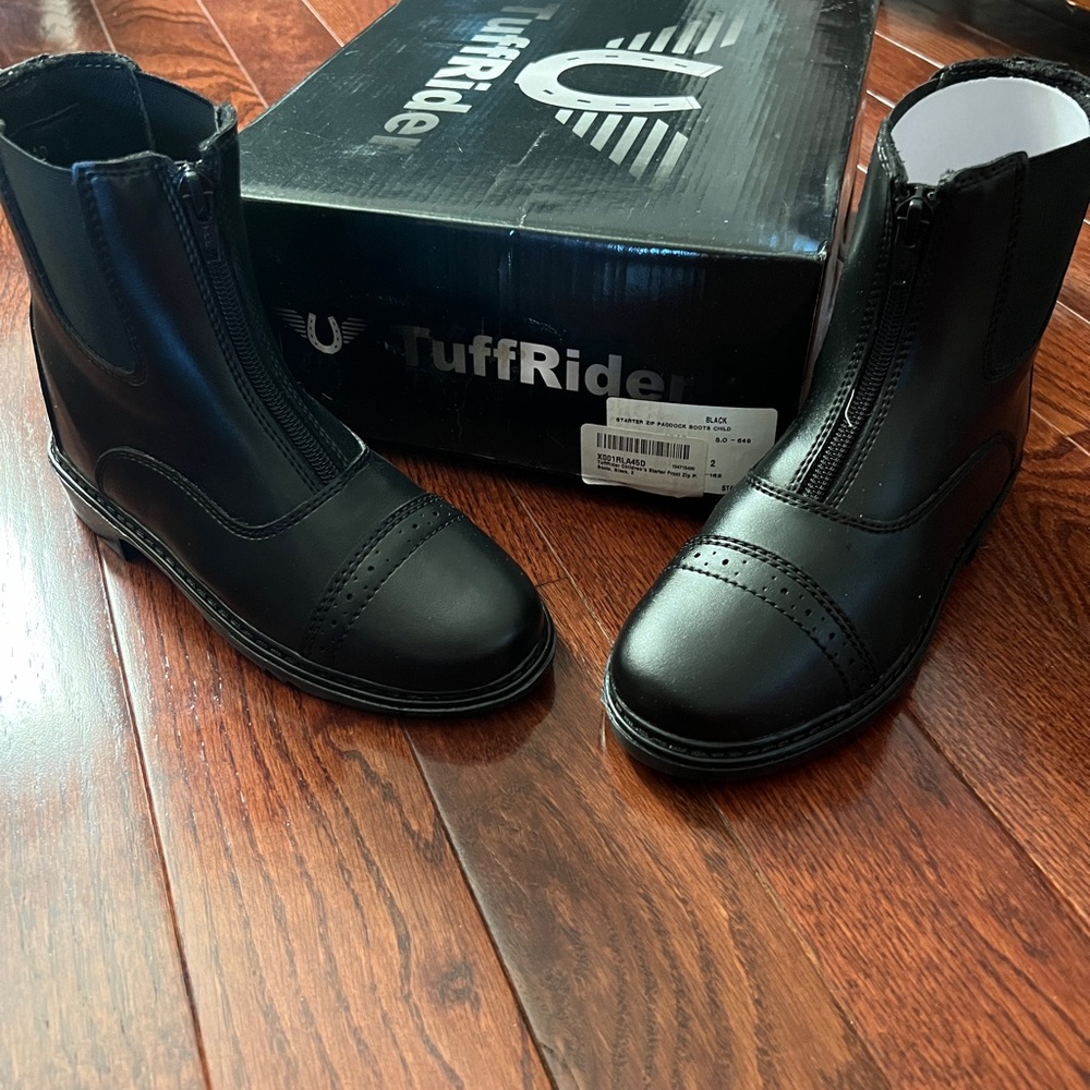 Kids riding boots, black, girls, size 2, never worn